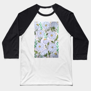 Watercolor daisy flowers Baseball T-Shirt